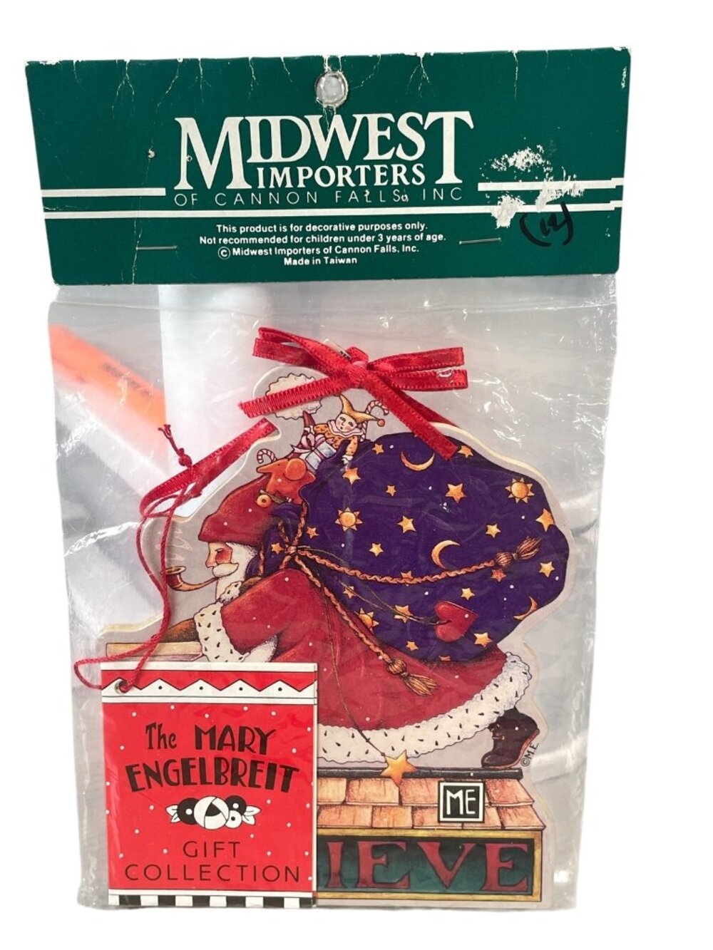 Midwest Importers Mary Engelbreit Santa Believe Christmas Ornament New - Picture 2 of 2